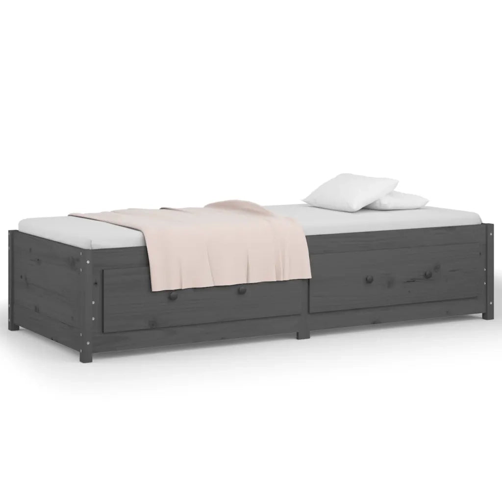 Dormeuse Grigia 90x200 cm in Legno Massello di Pino 821591