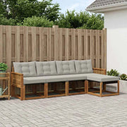 Set di divani da esterno 5 pz Naturale e Grigio Chiaro 3381891