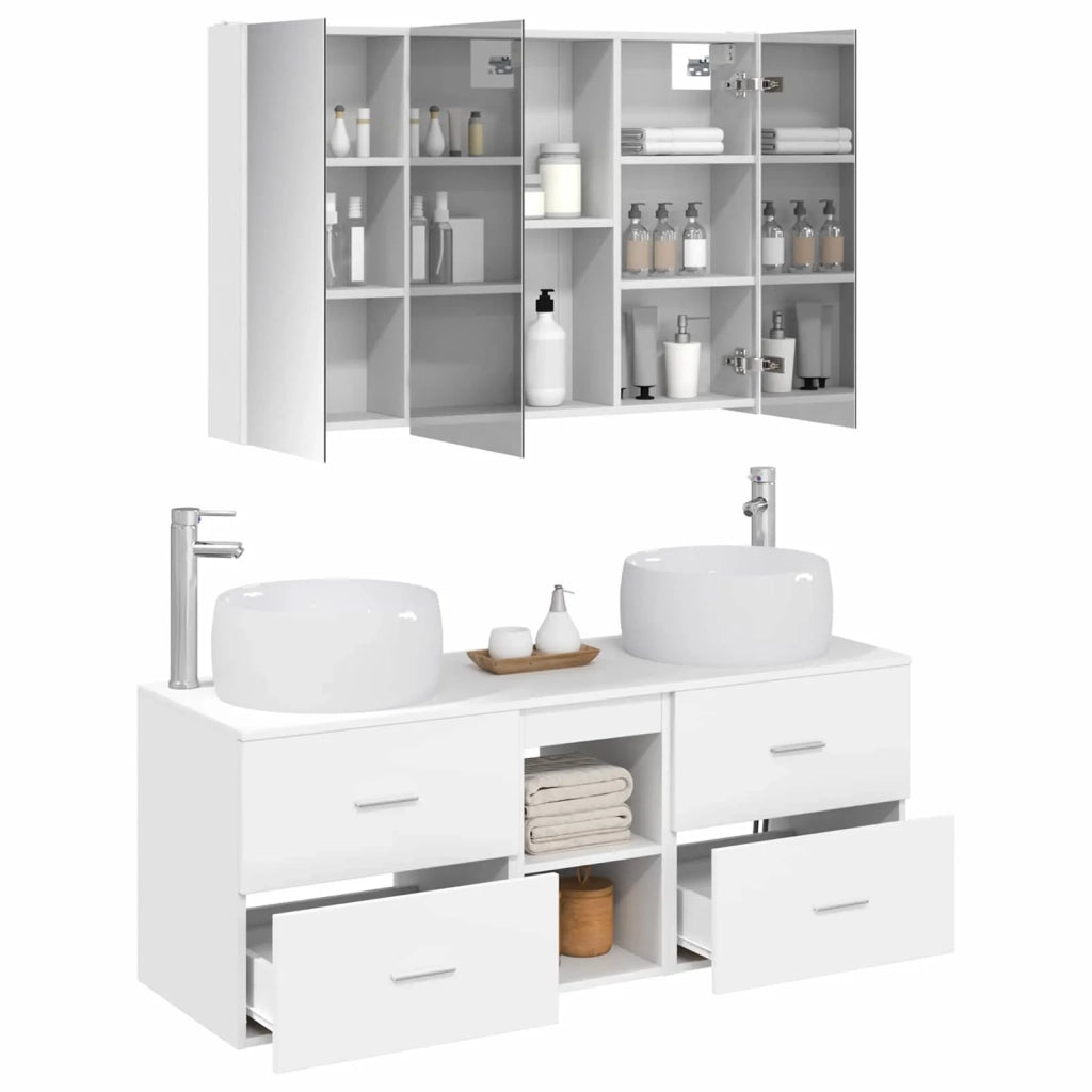 Set di mobili per il bagno 4 pcs Bianco 3407023