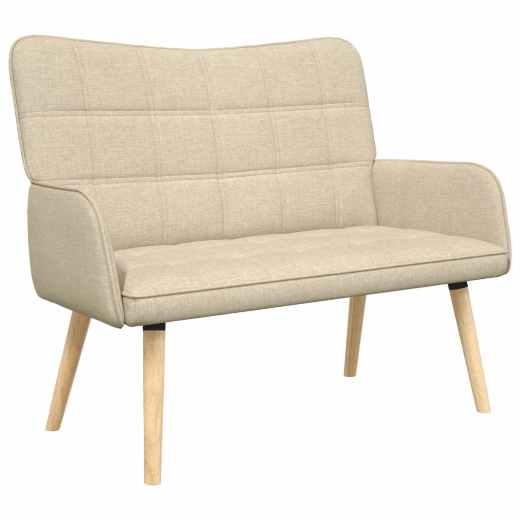Sofa a Due Posti Crema 115 x 61 x 87 cm Tessuto