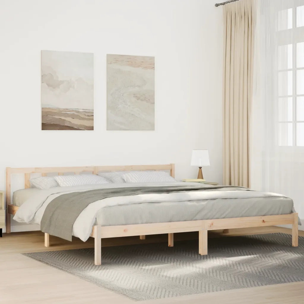 Letto Extra Lungo senza Materasso-Struttura Letto 200x220 cm in Legno di Pino 520727