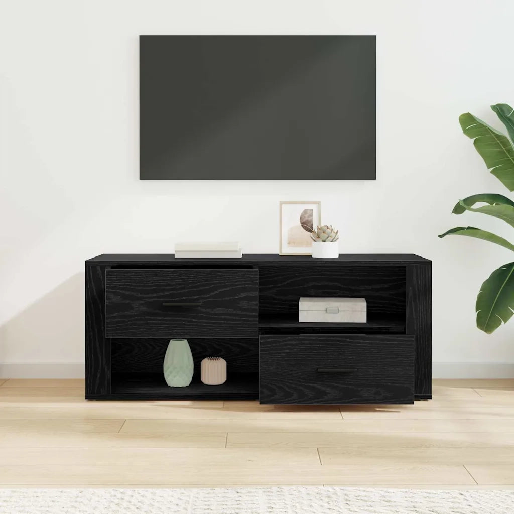 Mobile TV Rovere Nero 100 x 35 x 40 cm Legno multistrato 881014