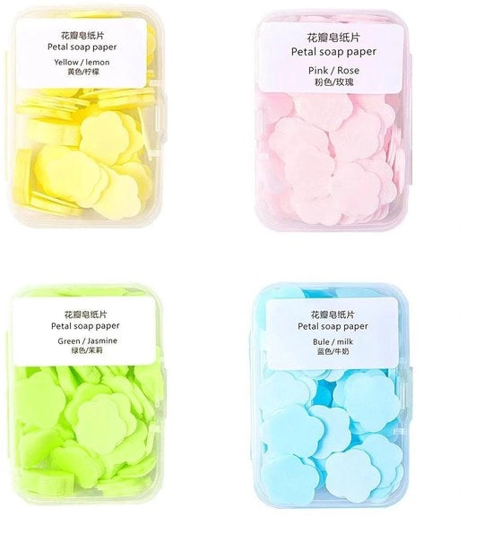 Saponi Compatti per Viaggi - Ultra-dun - Profumo di Saponi in Carta - Sapone Manuale per Viaggiatori - Compatta per Borsa - Materiale Sostenibile - 4 Dozzine - Sapone per Viaggio