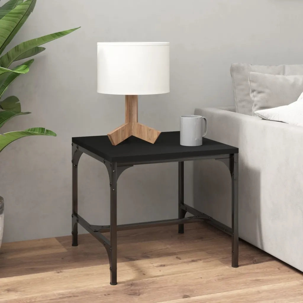 Tavolini 2pz Nero 40x40x35 cm in Legno Multistrato 819403