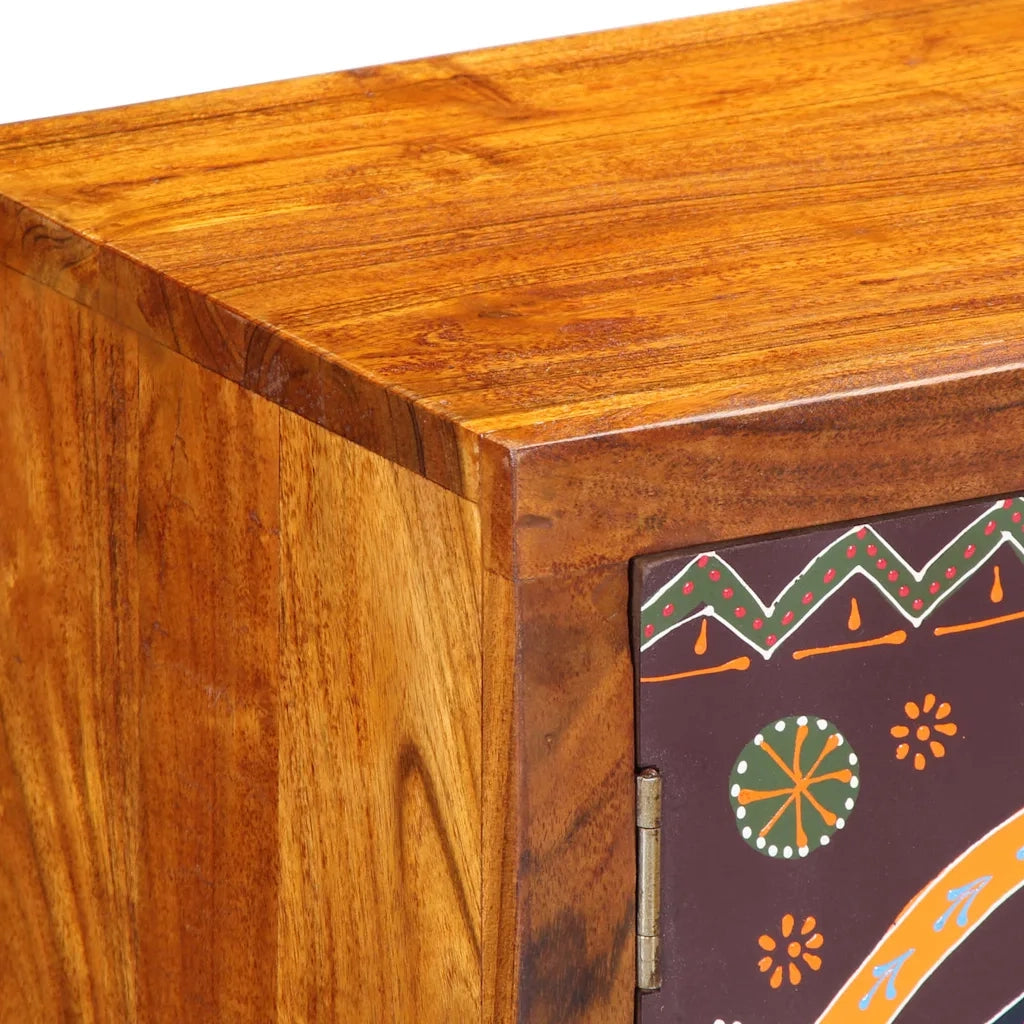 Mobile Porta TV Multicolore 90x30x45 Legno Massello di Acacia 4016505