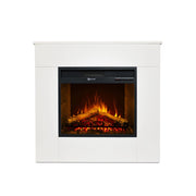 Camino Elettrico da Terra 96x36x90 cm Michelangelo in Legno Bianco
