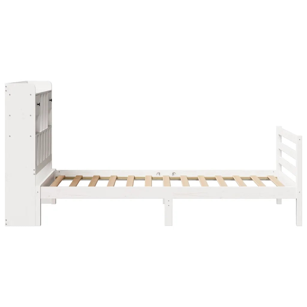 Letto Libreria senza Materasso Bianco 90x190 cm Massello Pino 3321925
