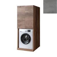 Mobile Lavanderia a Colonna per Lavatrice e Asciugatrice con 2 Ante Installabili Sopra o Sotto 70x70x174A cm in