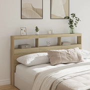 Testiera con Contenitore a LED Rovere Sonoma 180x17x102 cm 839212