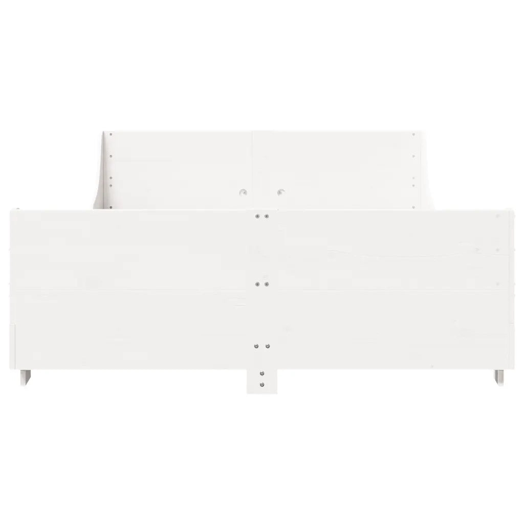 Letto senza Materasso Bianco 160x200 cm Legno Massello di Pino 3302277