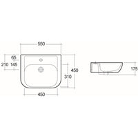 Lavabo L 55 cm serie caroline