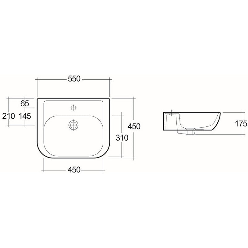 Lavabo L 55 cm serie caroline