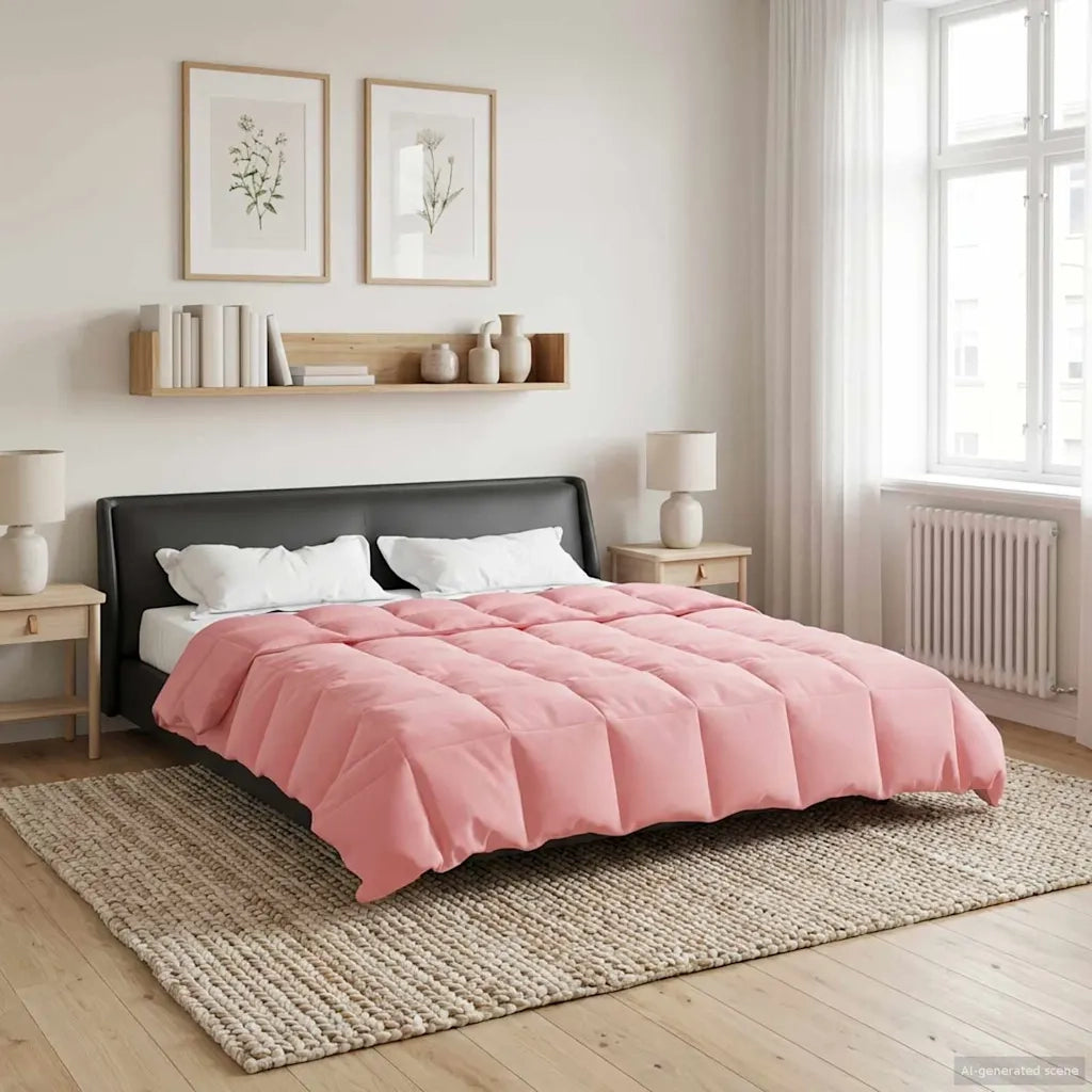 Duvet Invernale Trapuntato Rosa 200 x 240 cm Microfibra