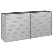 Letto Rialzato Giardino-Fioriera da Giardino 160x40x77 cm in Acciaio Zincato Argento