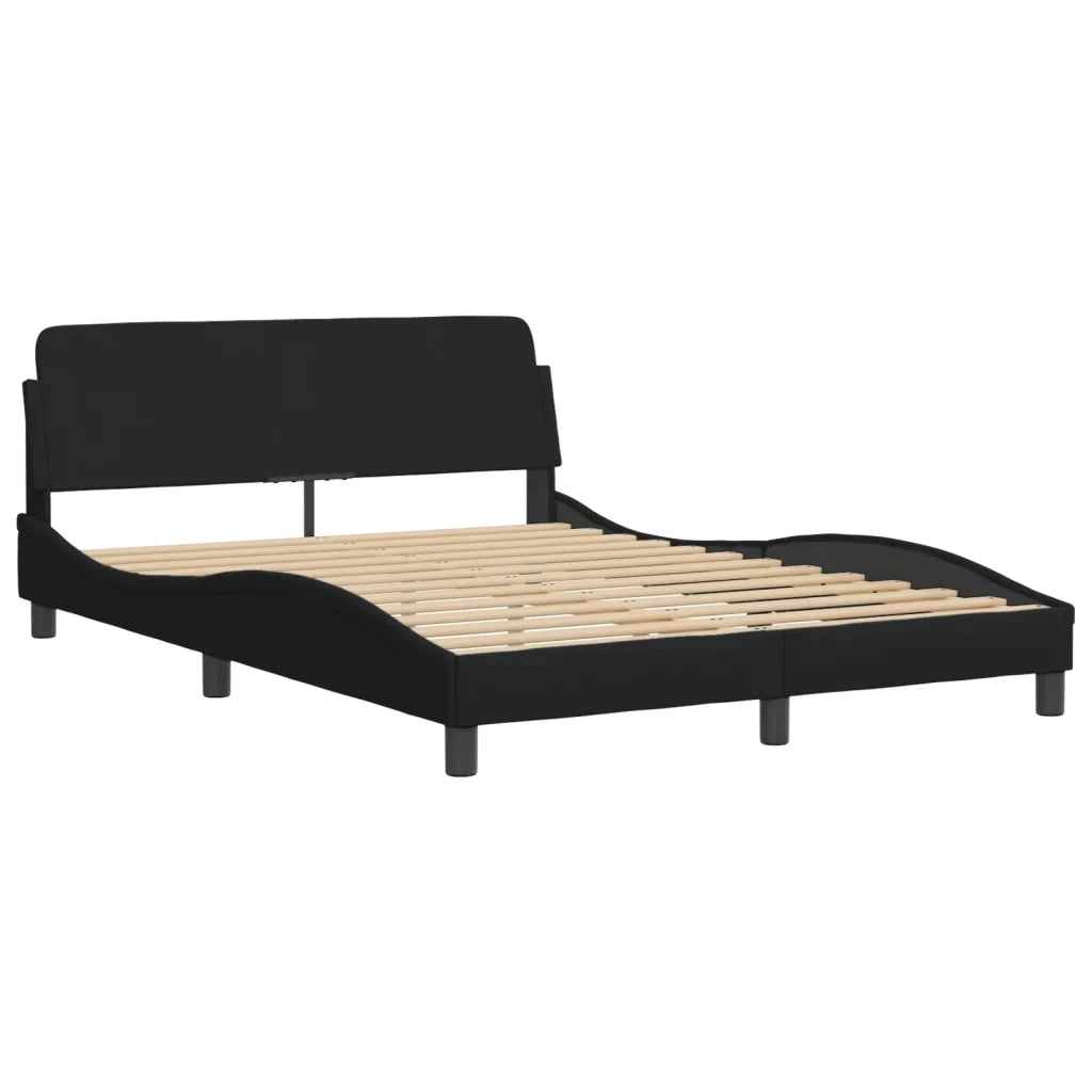 Letto con Materasso Hvar Nero 140x200 cm in Tessuto 3208536