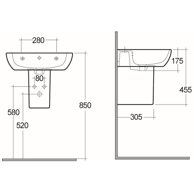 Semicolonna serie caroline