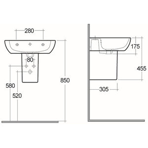 Semicolonna serie caroline