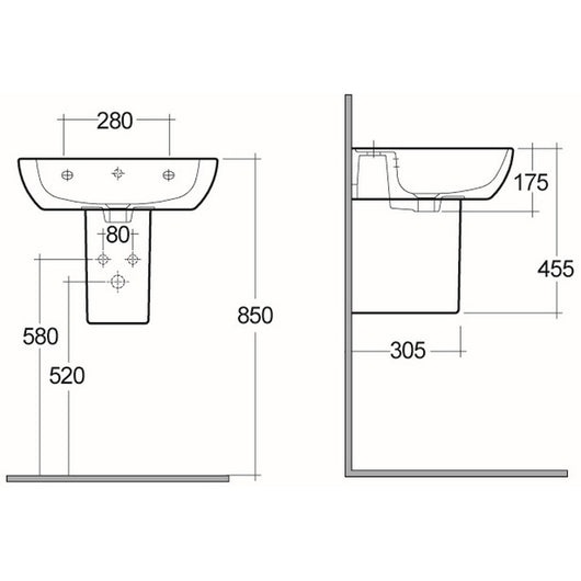 Semicolonna serie caroline