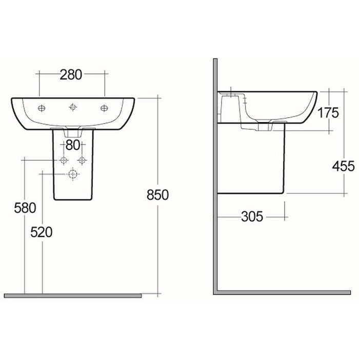 Semicolonna serie caroline