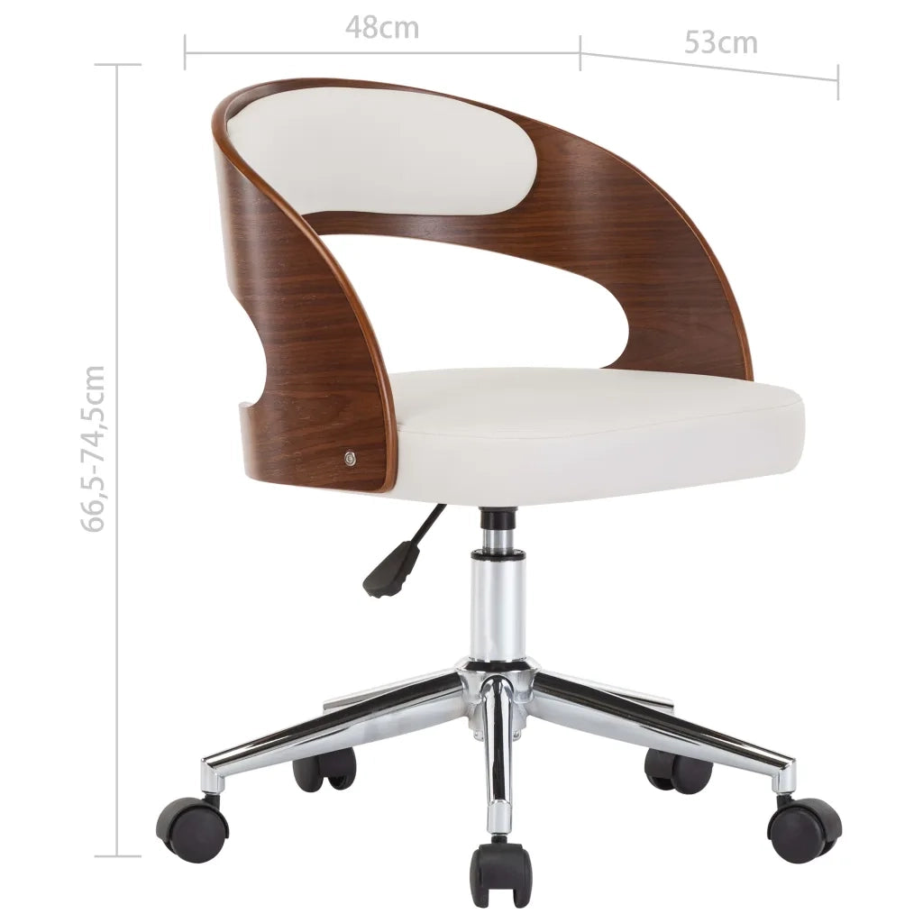 Sedie da Pranzo Girevoli 6 pz Bianche Legno Curvo e Similpelle cod mxl 23561