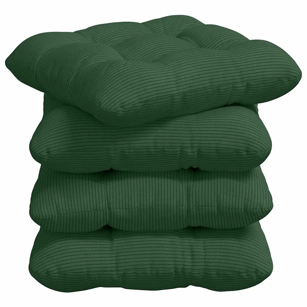 Cuscini per Seduta 4 pz | Cuscini per sedie Verde Scuro 45 x 45 cm