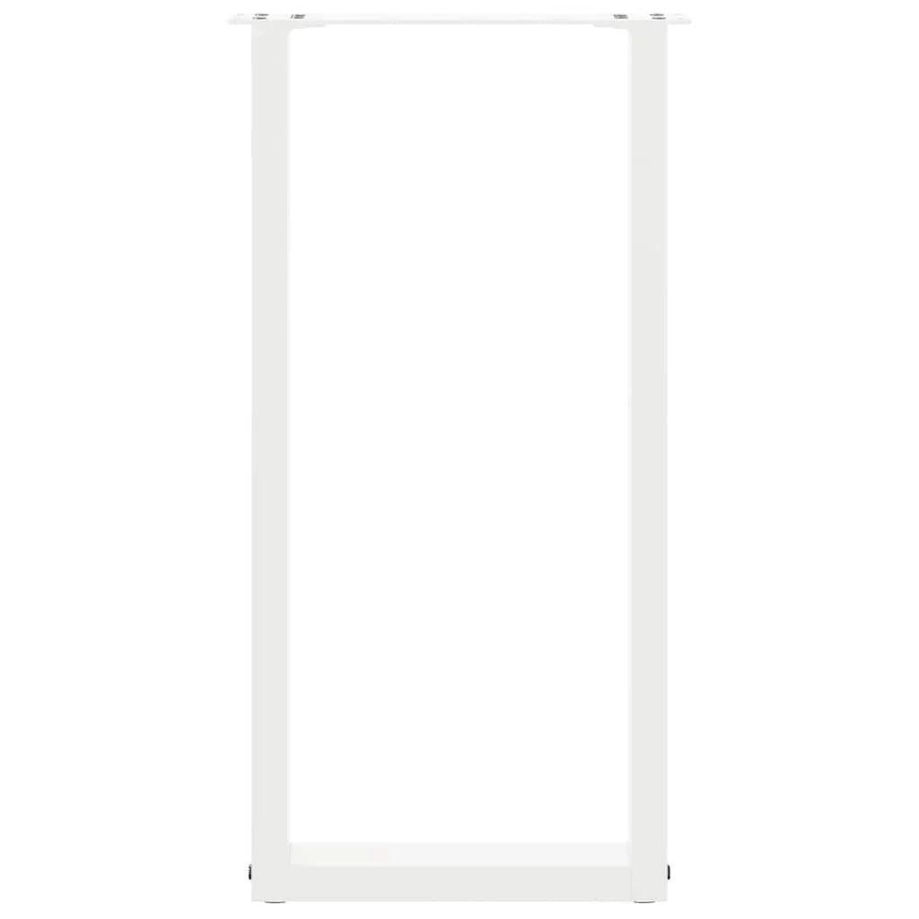Set di 2 gambe per tavolo consolle a forma di U 38 x 72 cm con piedini regolabili stile moderno acciaio bianco 02_0057413