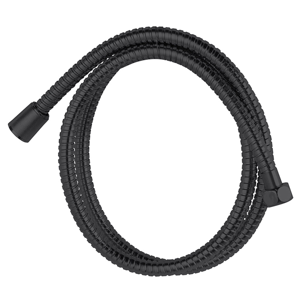 Flessibile doccia da 150 cm in acciaio nero opaco con doppia aggraffatura