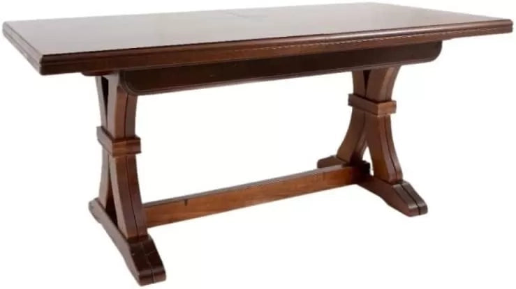 Tavolo fratino allungabile in legno tinta noce arte povera 180x85 sala e taverna (66) - Mobili 2G