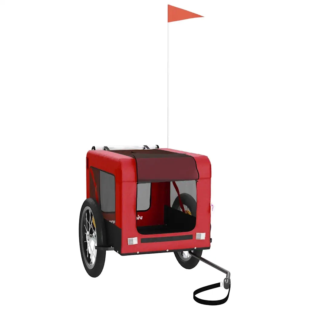 Rimorchio da Bici per Animali Rosso e Nero Oxford e Ferro CFW4542367