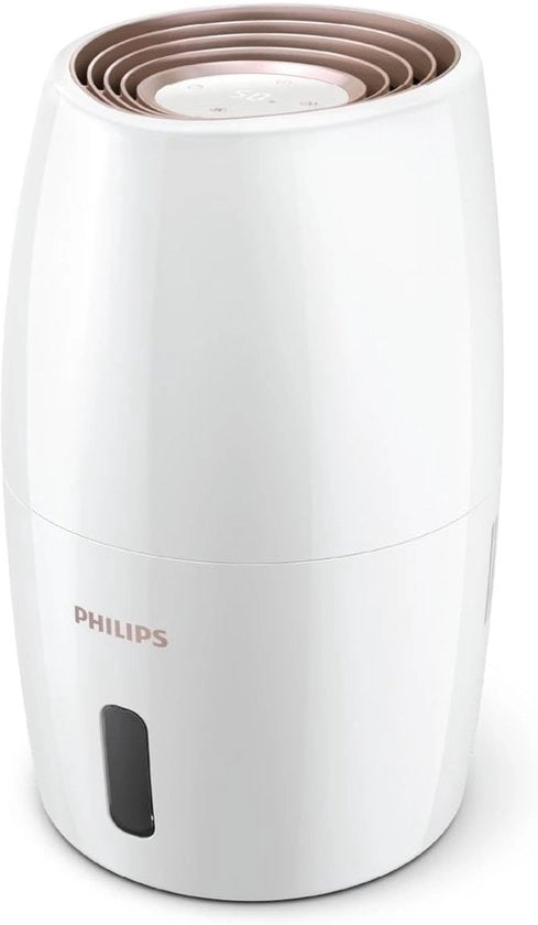 Umidificatore 2000 Serie - Umidificazione NanoCloud igienica - 99,97% di batteri eliminati - 200 ml/h - 2L serbatoio d'acqua - Ultra Silenzioso (33 dB) - 3 velocità - Modalità Auto&Sonno - Timer - Bianco (HU2716/10)