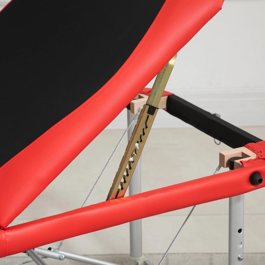 Lettino da Massaggio Pieghevole ¨C Zephmum ¨C Nero e Rosso, Alluminio e Plastica, 215x81x61-84 cm
