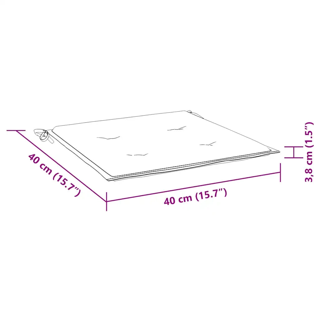 Cuscini Sedia 6 pz Motivo a Quadri Nero 40x40x4 cm in Tessuto 361016