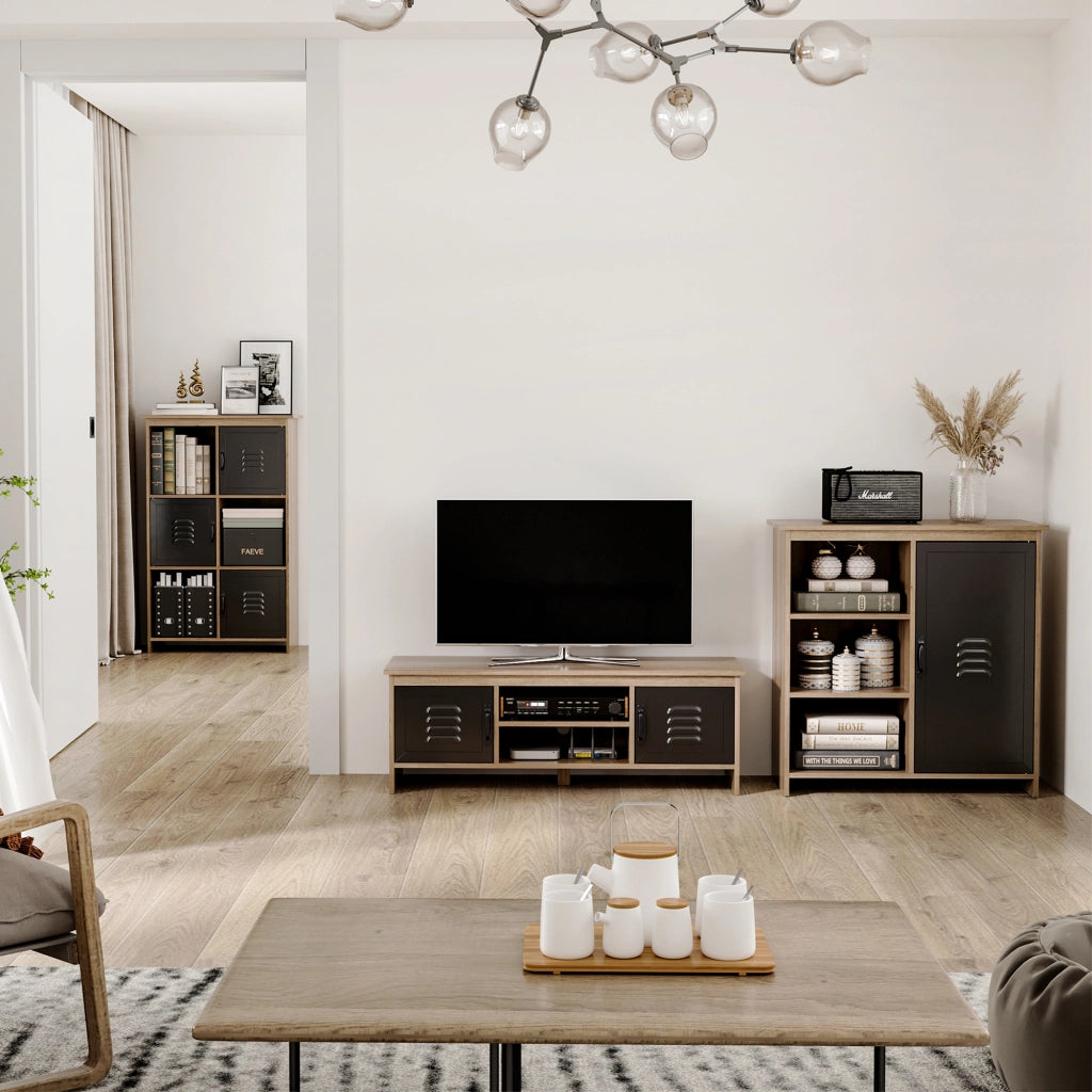 Mobile TV Design Industriale ¨C Zephmum ¨C Nero, Metallo, 110 cm
