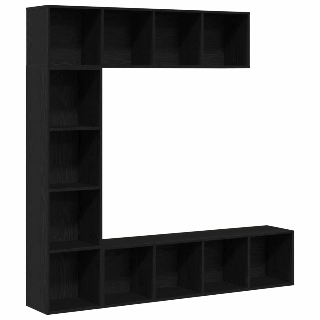 Libreria 3 pcs Rovere Nero 36 x 30 x 143 cm Legno multistrato 3333046