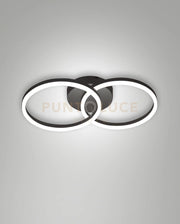 GIOTTO APPLIQUE NERA D.30+D.30cm 2 LUCI A LED 3000K - 36W - 3780 lm DIMMERABILE C/ACCES. SMART