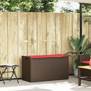 Cassapanca da Esterno con Cuscino Marrone 100 cm in Polyrattan 4104066