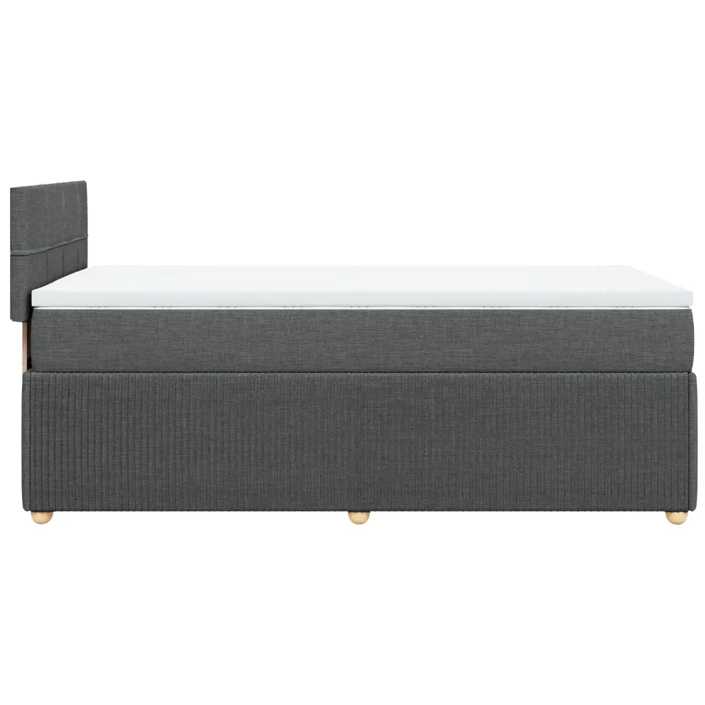 Letto singolo | Letto per adulti | Giroletto a Molle con Materasso Grigio Scuro 80x200 cm Tessuto
