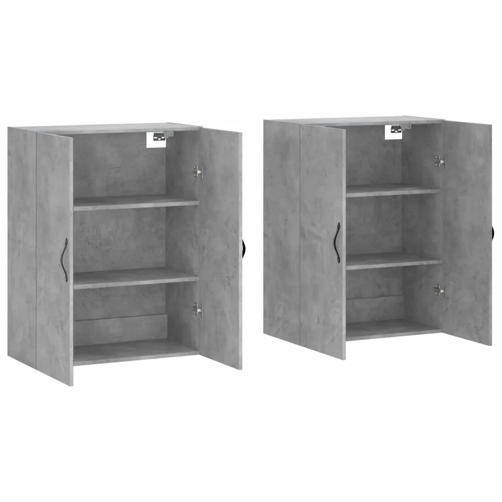 Armadietti a Parete 2 pz Grigio Cemento in Legno Multistrato 3197893