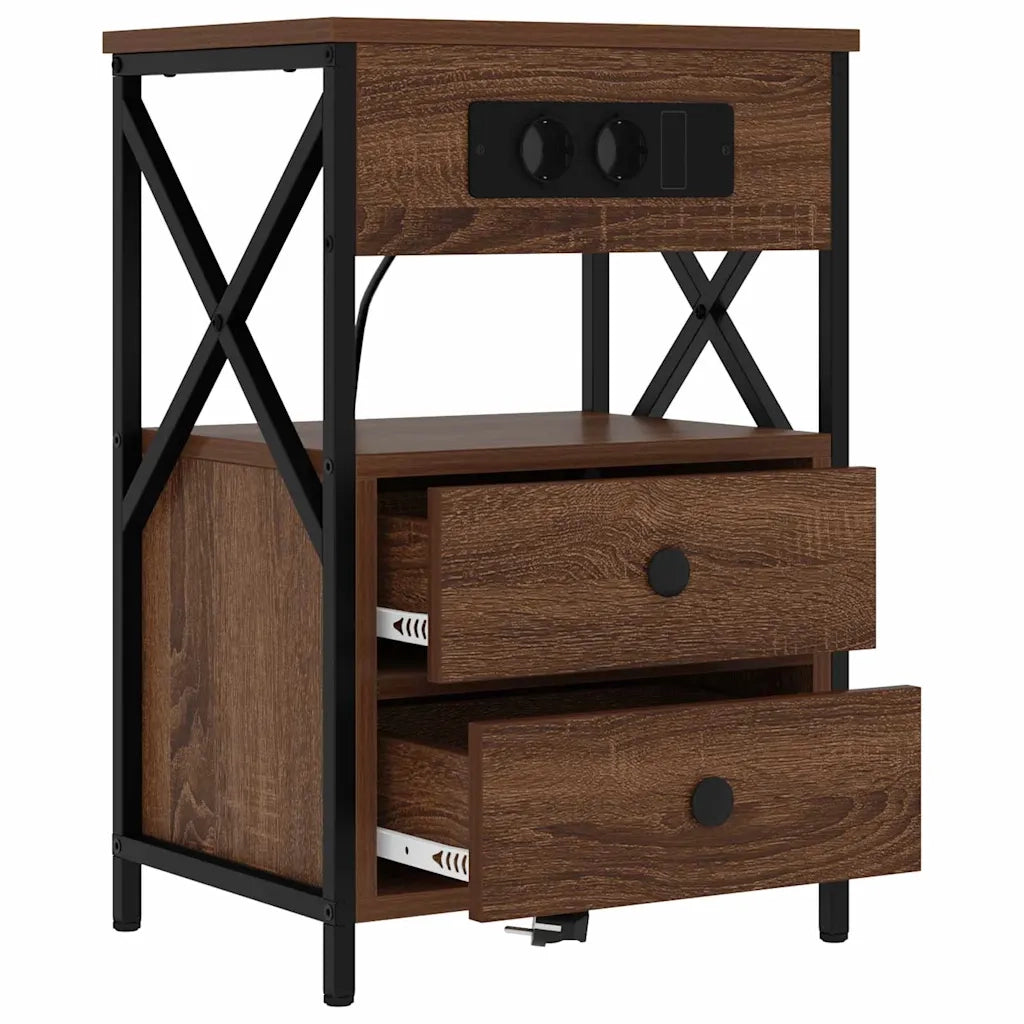 Comodino | Armadio da Notte | Mobiletto da notte con cassetto Rovere Marrone 40 x 31 x 60 cm