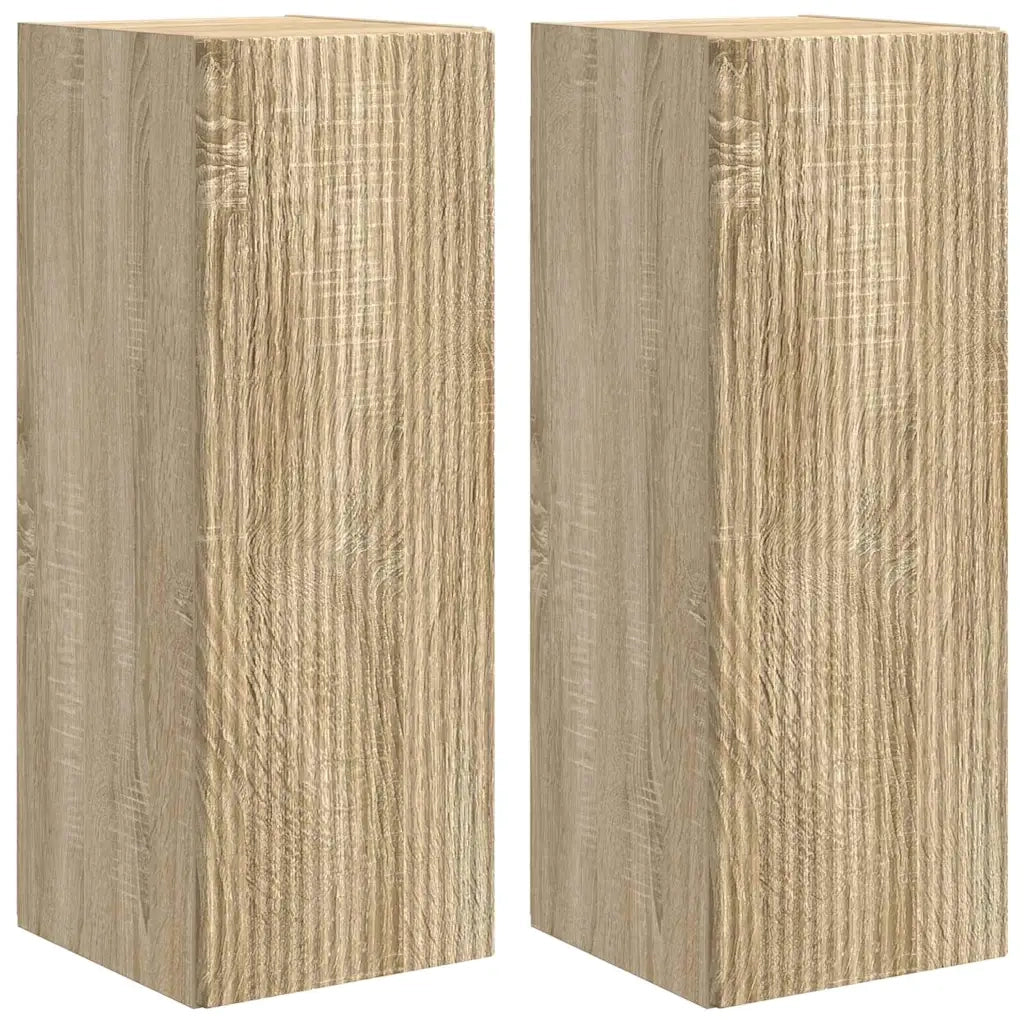 Mobile TV da parete 2 pz-Set di 2 Mobile TV a Muro-Credenza TV Sonoma 30 x 31 x 80 cm