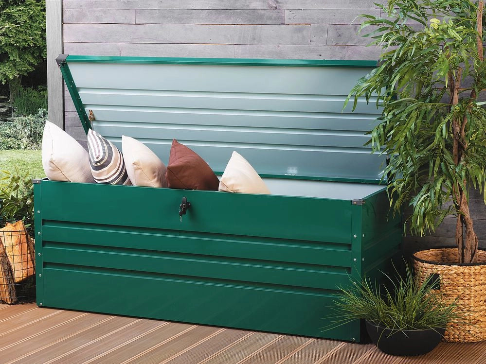 Cesta baule portaoggetti da esterno in acciaio zincato verde 600 lt giardino industriale
