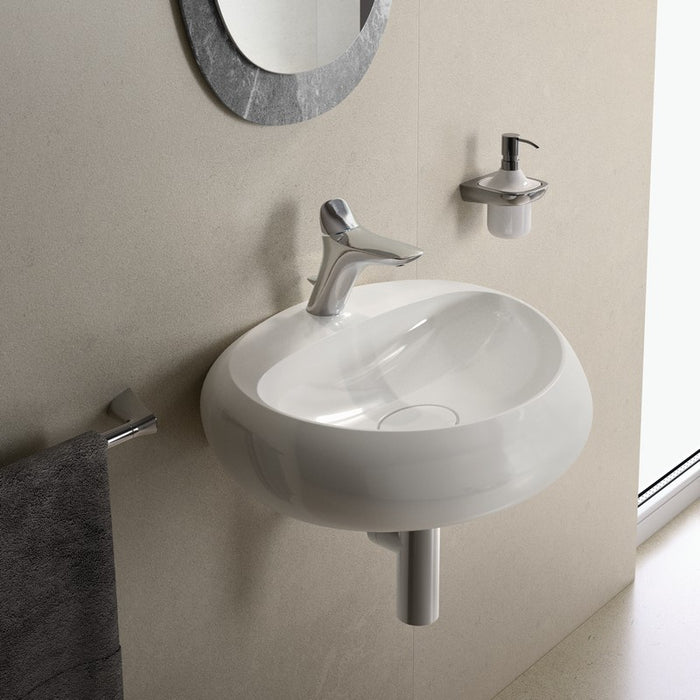 Lavabo sospeso cloud L 55 cm bianco alpino
