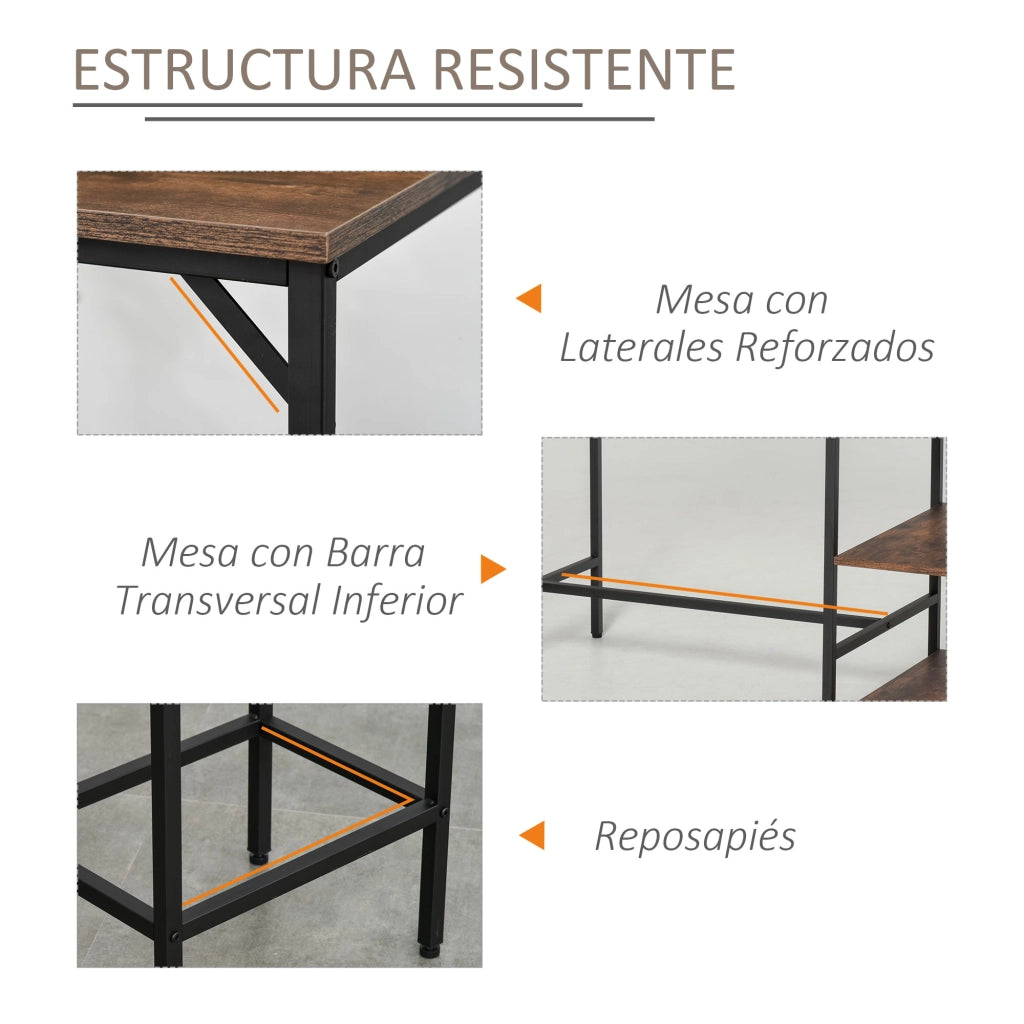 Tavolo da bar con sgabelli ¨C zephmum ¨C 109x60x100 cm marrone r¨²stico