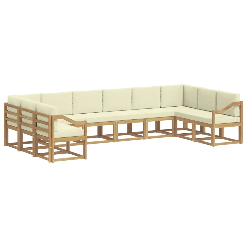 Set di divani da esterno 10 pz Bianco e Crema 3388304
