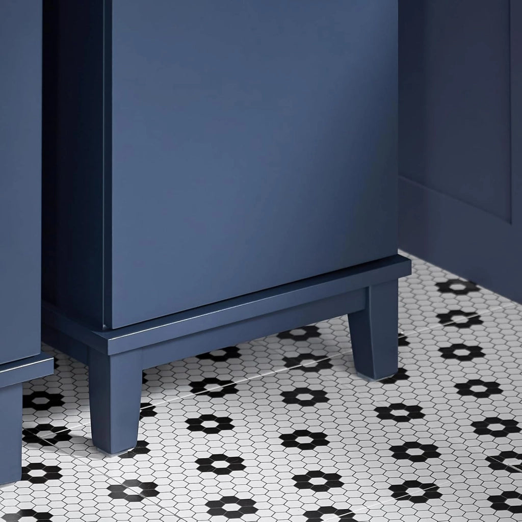 Mobile alto da bagno Mobile colonna bagno salvaspazio Armadio da terra Colore blu 35x30x170 cm BZR112-B