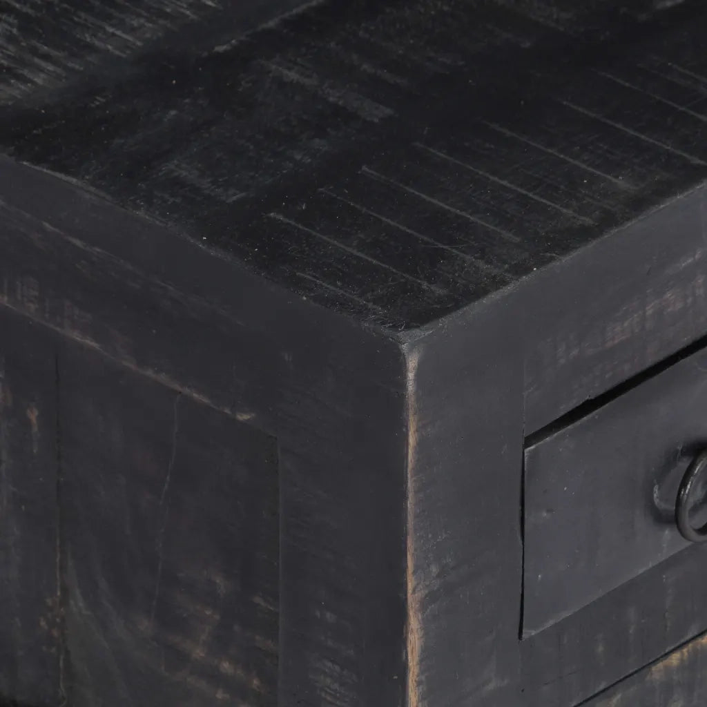 Tavolino da CaffÃ¨ Nero 65x65x30cm in Legno Massello di Mango cod mxl 5811