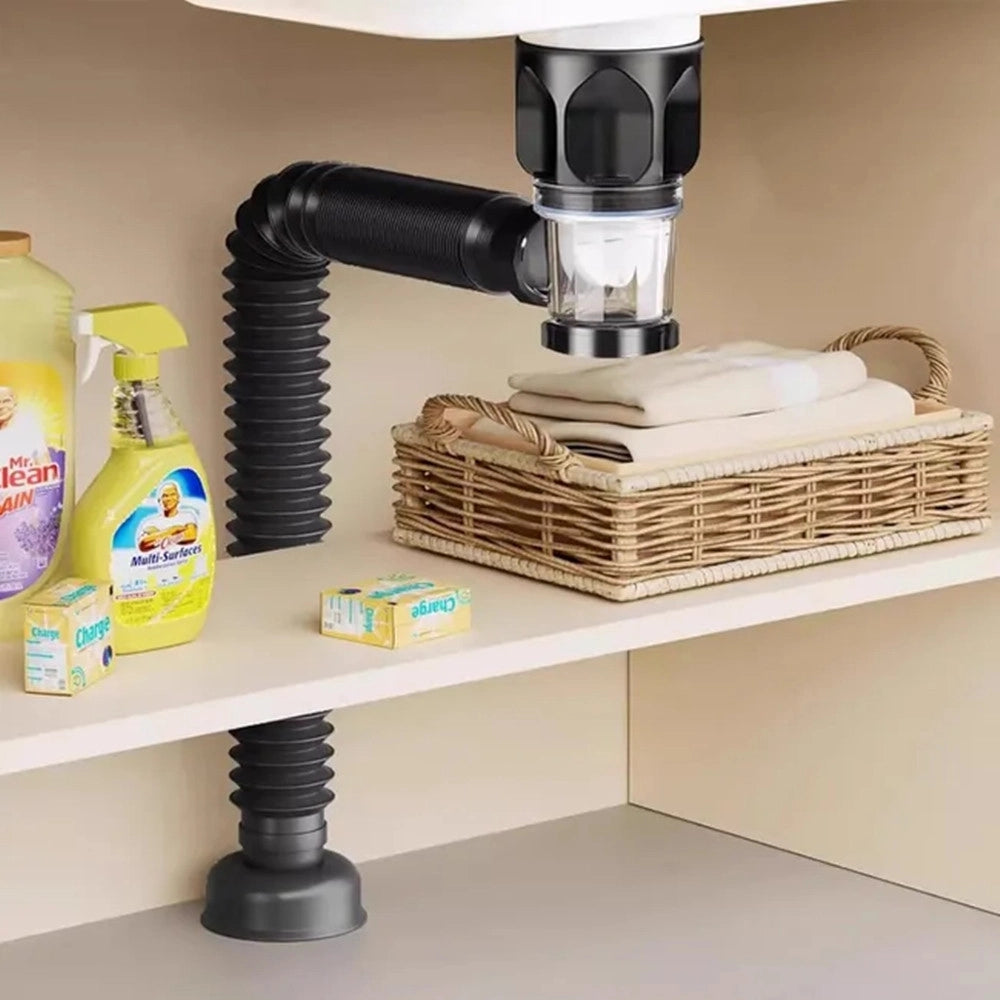 Trade Shop - Kit Di Scarico Piletta Lavello Lavandino Con Troppopieno Sifone Tubo Flessibile Cucina Bagno -