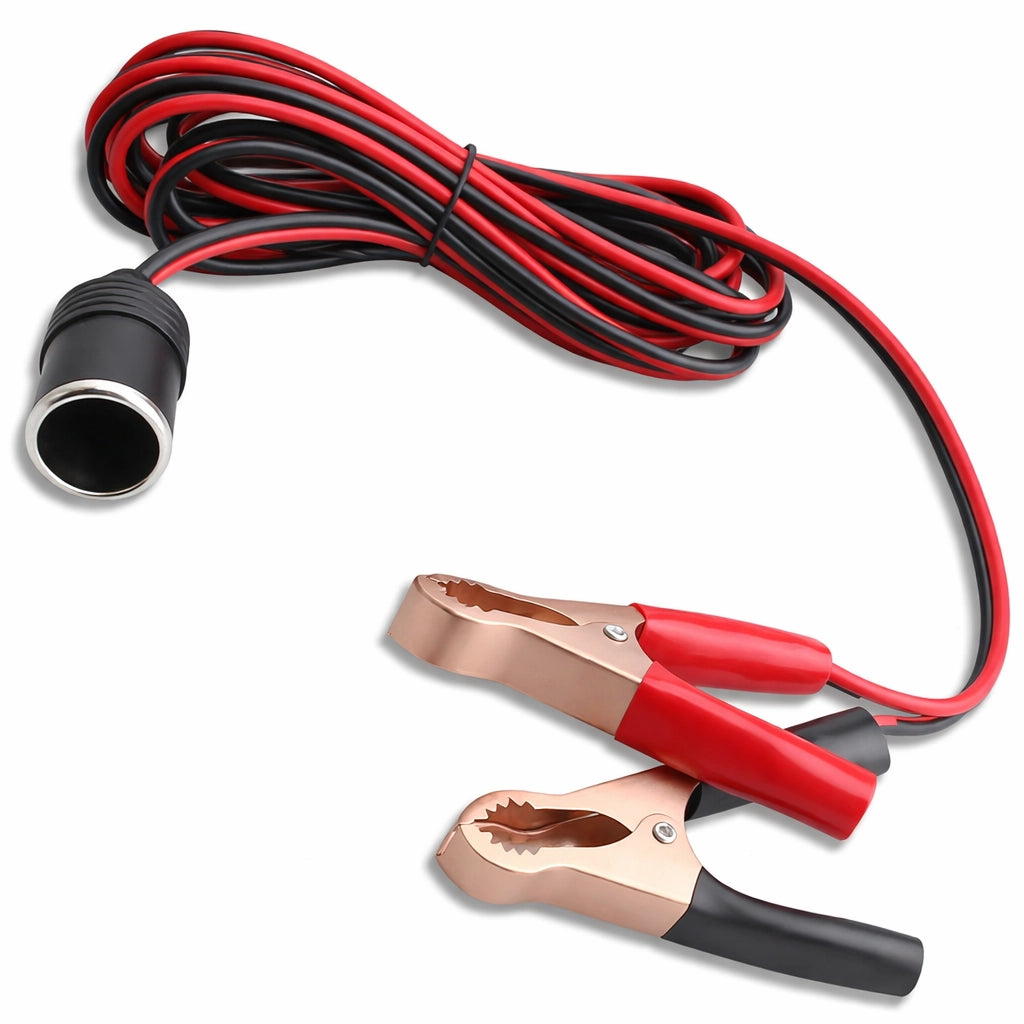 Presa Accendisigari con Pinze Batteria 12V 24V 10A Cavo 140cm Auto 54973