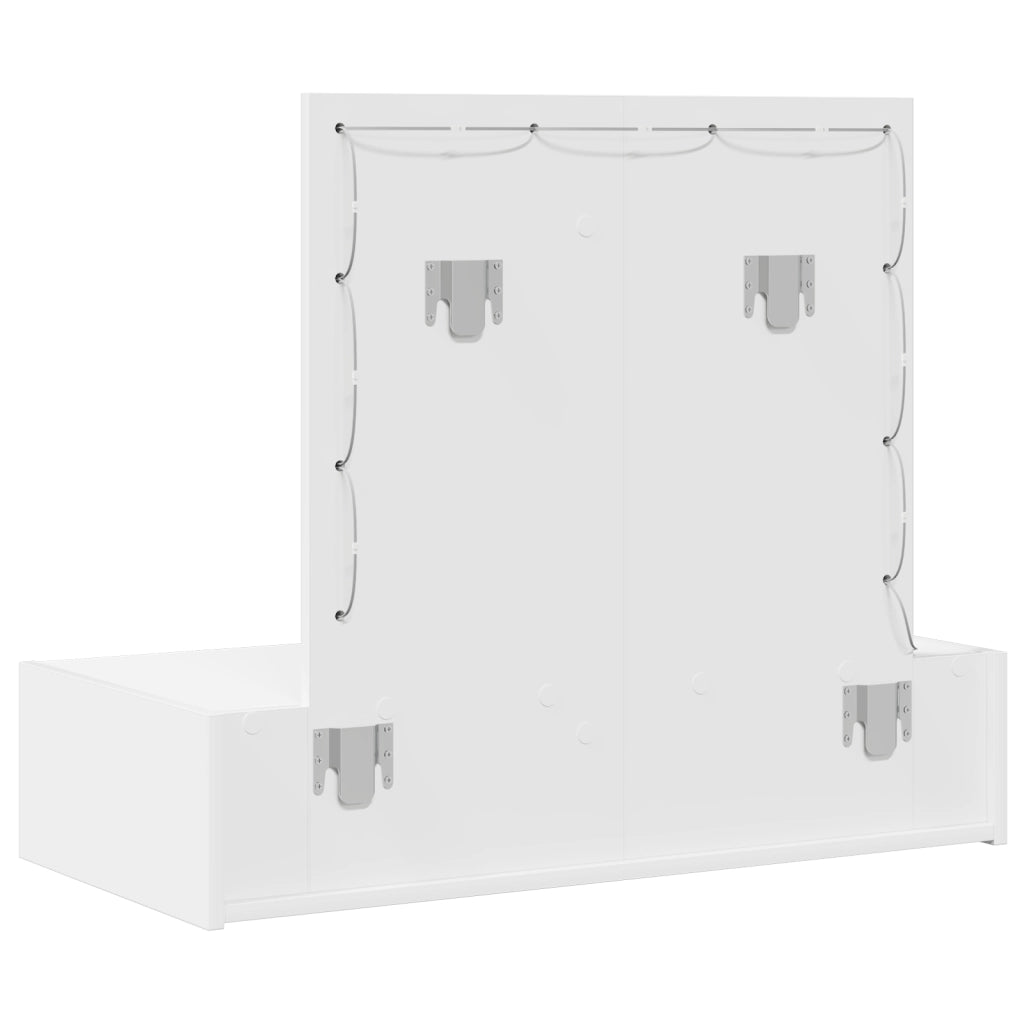 Tavolo da Toeletta Appeso al Muro con Luci LED - Bianco