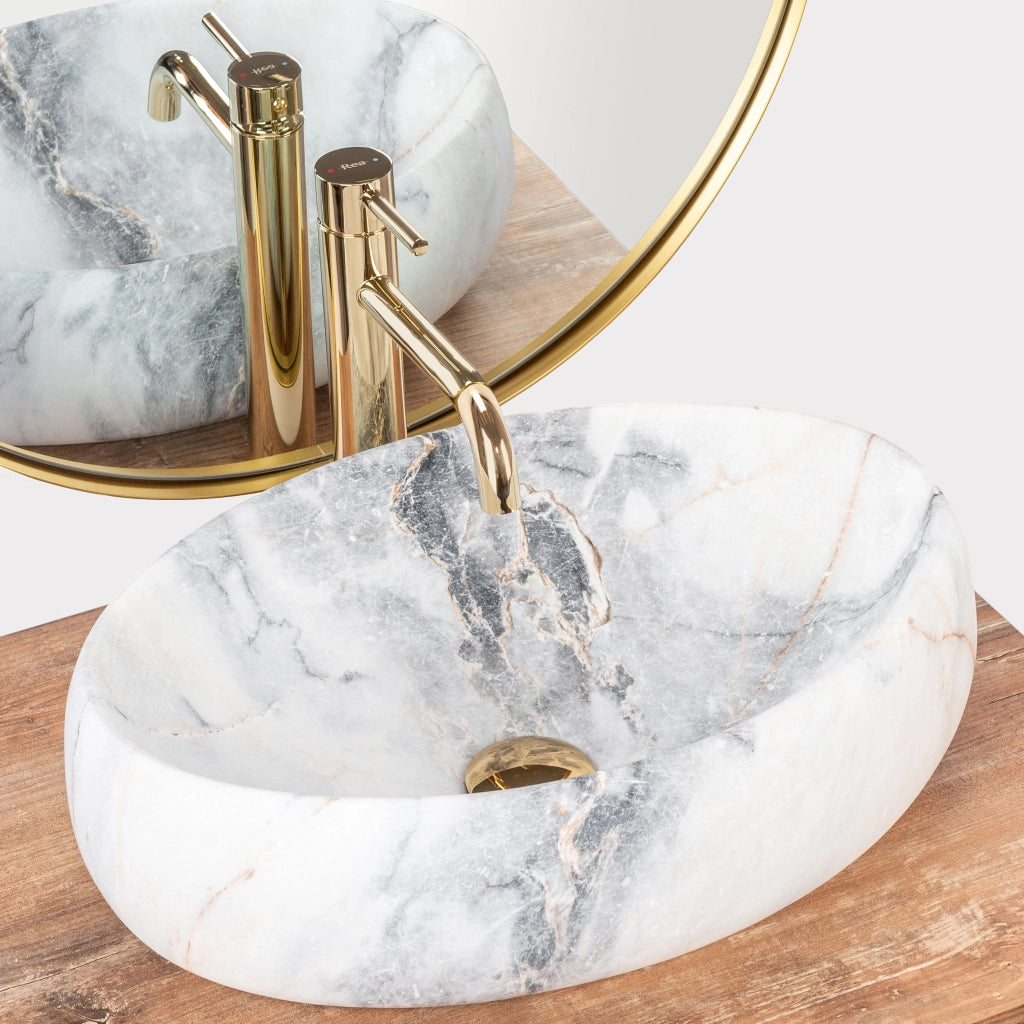 Lavabo Da Appoggio Rea Linda Granit Mat